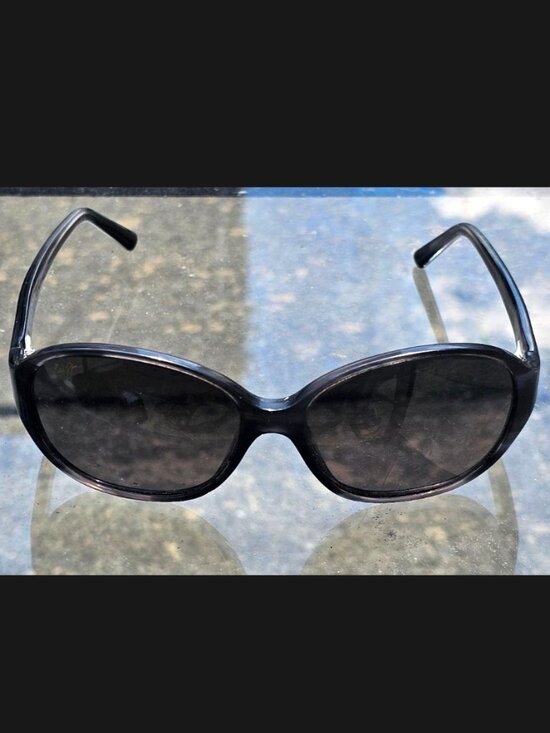 Maui Jim Ginger MJ 221 Oversized Oval Sunglasses Black Plastic Frame Brown Lens main image 10